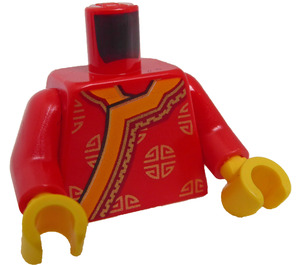 LEGO Czerwony Człowiek W Traditional Chinese Strój Minifigurka Tułów (973 / 76382)