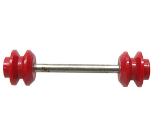 LEGO Red Metal Axle and Two Wheels (Single Tire)