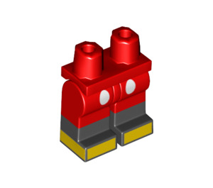 LEGO Punainen Mickey Hiiri Minihahmo Lantio ja jalat (3815 / 25840)