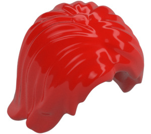 LEGO Rood Midden lengte Warrig haar met midden scheiding (88283)