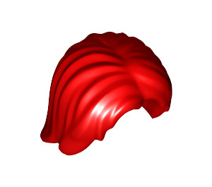 LEGO Rood Midden lengte Tousled Haar met midden scheiding (88283)