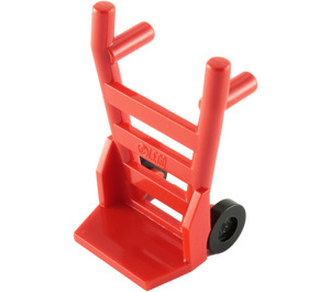 LEGO Red Minifig Hand Truck with Wheels
