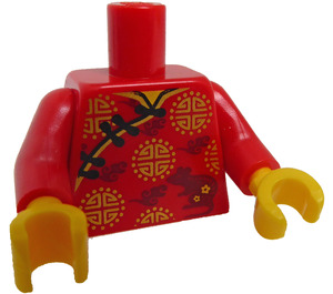 LEGO Czerwony Minifigurka Tułów Assembly BAM Oriental Rat Wzór (973)