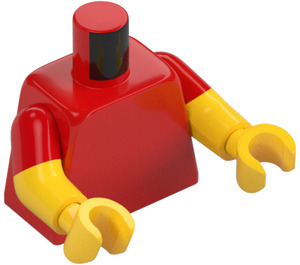 LEGO Rot Minifigur Torso, Kurz sleeve mit Gelb Arme (973 / 16360)