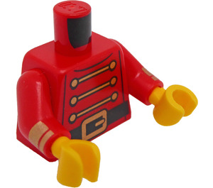 LEGO Röd Minifigur Kropp Soldat Uniform med 3 Gold Chains, 6 Knappar och Svart Bälte med Gold Buckle (973)