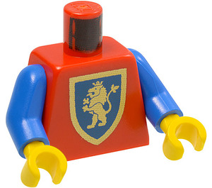 LEGO Red Minifig Torso with Crusaders Gold Lion Shield Old Style (973)