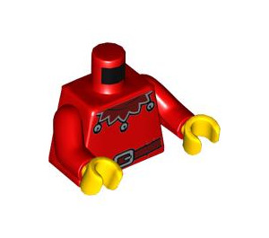 LEGO Red Minifig Torso with Dark Red Belt and Collar with Jingle Bells (973 / 76382)