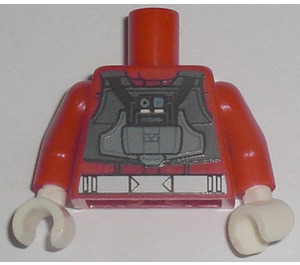 LEGO Red Minifig Torso with Pilot Jumpsuit (973)