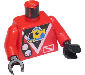 LEGO Rot Minifigur Torso mit Submarine und Gauges (973)