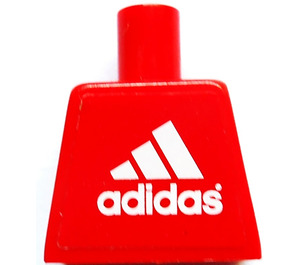LEGO Red Minifig Torso without Arms with Adidas Logo on front and Black Number on Back Sticker (973)