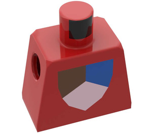 LEGO Rood Minifiguur Torso zonder armen met Classic Tri-Colored Schild (973)