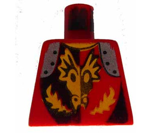 LEGO Red Minifig Torso without Arms with Dragon Knights Fire breathing Dragon Head (973)