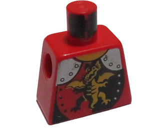 LEGO Rouge Minifigurine Torse sans bras avec Dragon Standing Décoration (973)