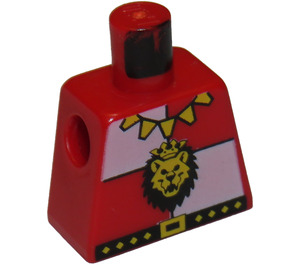 LEGO Rot Minifigur Torso ohne Arme mit Royal Knights Löwe Kopf (973)