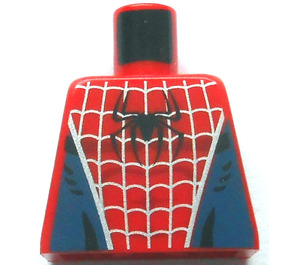 LEGO Rouge Minifigurine Torse sans bras avec Spider-Homme avec Argent Web et Noir Araignée (973)