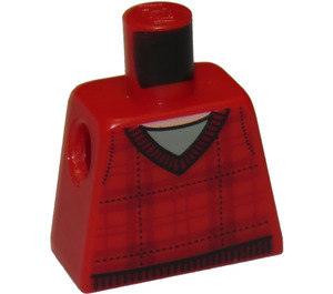 LEGO Rot Minifigur Torso ohne Arme mit Tartan V-Neck Pullover (973)