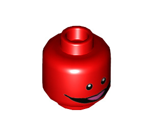LEGO Red Minifigure Head with Decoration (Recessed Solid Stud) (3626 / 99409)
