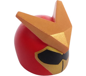 LEGO Red Minifigure Helmet with Super Warrior Decoration