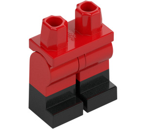 LEGO Punainen Minihahmo Lantio ja jalat jossa Musta Boots (21019 / 77601)