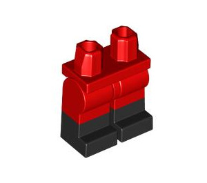 LEGO rot Minifigure Hüften und Beine mit Schwarz Boots (21019 / 77601)