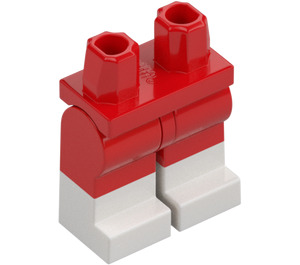 LEGO Rød Minifigur Hofter og ben med hvid Boots (3815 / 21019)