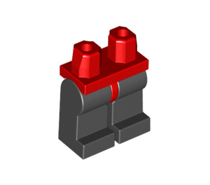 LEGO Rød Minifigur Hofter med Sort Ben (73200 / 88584)