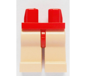 LEGO Rood Minifiguur Heupen met Licht Vleeskleur Poten (3815 / 73200)