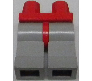 LEGO Rot Minifigur Hüften mit Licht Grau Beine (3815 / 73200)