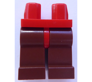 LEGO rouge Minifigure Les hanches avec Reddish Brown Jambes (73200 / 88584)