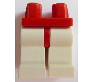 LEGO rot Minifigure Hüften mit Weiß Beine (73200 / 88584)