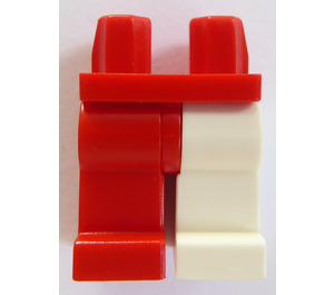 LEGO rot Minifigure Beine mit Weiß Links Bein und rot Recht Bein (3815 / 73200)