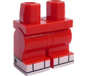 LEGO Červená Minifigurka Medium Nohy s Bílá shoes (37364)