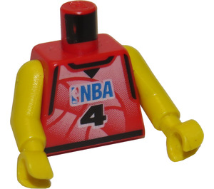 LEGO Czerwony Minifigurka NBA Tułów (43418)