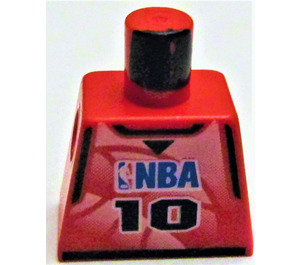 LEGO Red Minifigure NBA Torso with NBA Player Number 10