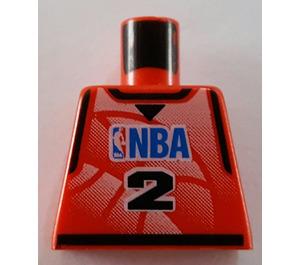 LEGO Rød Minifigur NBA Torso med NBA Player Number 2