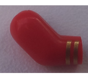 LEGO Red Minifigure Right Arm with 2 Gold Stripes (3818)