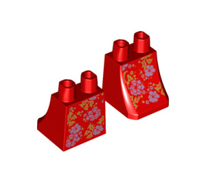 LEGO rouge Minifigure Skirt avec Fleurs (36036 / 49909)