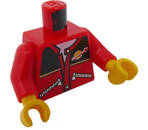 LEGO Red Minifigure Torso Jacket with Zippered Pockets with Space Logo on Black (73403 / 76382)