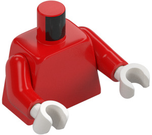 LEGO Red Minifigure Torso Undecorated with Red Arms and White Hands (973 / 76382)