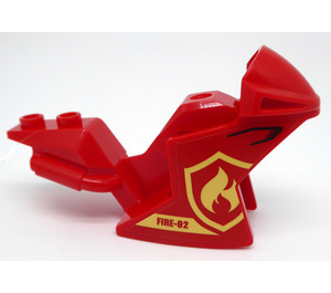 LEGO Red Motorcycle Fairing with 'FIRE 82' and Fire Logo on Both Sides Sticker (18895)