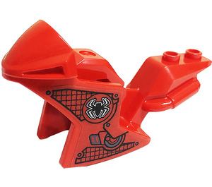 LEGO Red Motorcycle Fairing with Spider-Man Logo, Webbing Vents Sticker (18895)