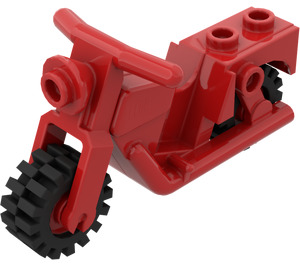 LEGO Red Motorcycle Old Style with Red Wheels