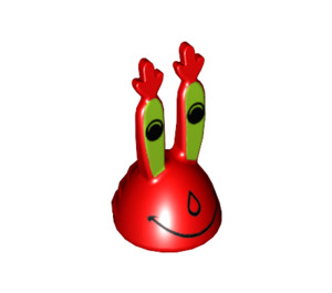 LEGO Rood Mr. Krabs Hoofd met Smile (54878)