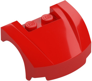 LEGO Red Mudgard Bonnet 3 x 4 x 1.3 Curved (98835)