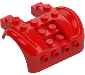 LEGO Red Mudgard Bonnet 6 x 6 x 2.3 (6 x 4) (80481)