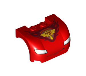 LEGO Rojo Guardabarros Bonnet 3 x 4 x 1.7 Curvo con 'PISTON Copa' (70112 / 93587)