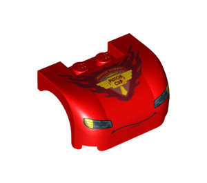 LEGO Rosso Parafango Bonnet 3 x 4 x 1.7 Curvo con "Piston Tazza" (93587 / 95976)