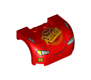 LEGO Rouge Garde-boue Bonnet 3 x 4 x 1.7 Incurvé avec Rouille eze logo (32976 / 93587)