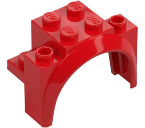 LEGO Rosso Parafango Mattoncino 2 x 4 x 2.3 con Tall Ruota Arco (18974)