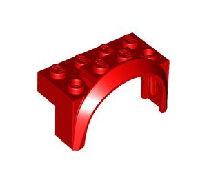 LEGO Red Mudguard Brick 2 x 4 x 2 with Wheel Arch (3387)